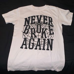 🔥WHITE/BLACK GLOBE NEVER BROKE AGAIN TEE